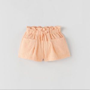 Zara Kids Textured Embroidered Shorts NWT